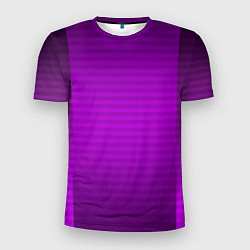 Футболка спортивная мужская Фиолетовый градиентный полосатый комбинированный у, цвет: 3D-принт