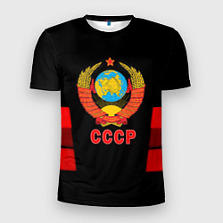 Футболка спортивная мужская СССР геометрия красный, цвет: 3D-принт