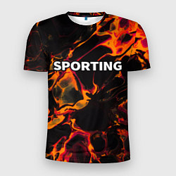 Футболка спортивная мужская Sporting red lava, цвет: 3D-принт