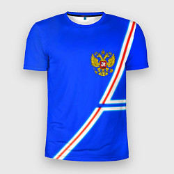 Мужская спорт-футболка Россия спорт текстура