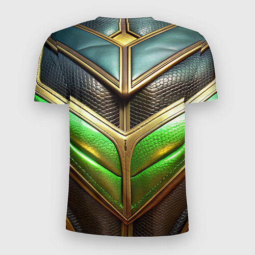 Мужская спорт-футболка Футуристичная объемная текстура из кожи / 3D-принт – фото 2