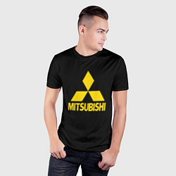 Футболка спортивная мужская Mitsubishi logo yelow, цвет: 3D-принт — фото 2