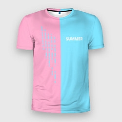 Футболка спортивная мужская Summer-pink and blue, цвет: 3D-принт