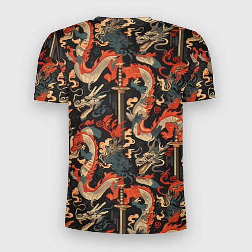 Мужская спорт-футболка Паттерн с драконом / 3D-принт – фото 2