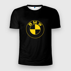 Мужская спорт-футболка BMW logo yellow