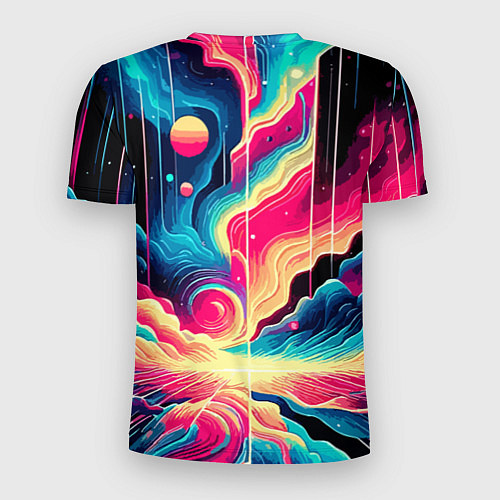 Мужская спорт-футболка Neon space fantasy - ai art / 3D-принт – фото 2
