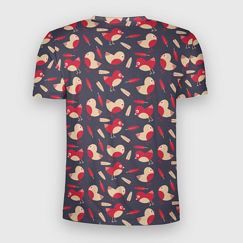 Мужская спорт-футболка Паттерн с птицами и перьями / 3D-принт – фото 2