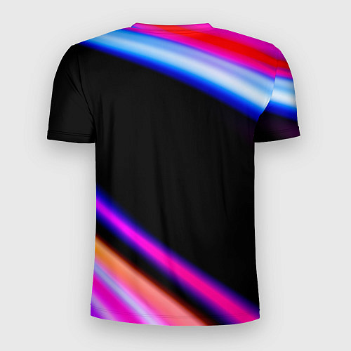 Мужская спорт-футболка AC DC neon rock lights / 3D-принт – фото 2