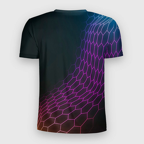 Мужская спорт-футболка Lexus neon hexagon / 3D-принт – фото 2
