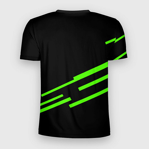 Мужская спорт-футболка Razer line green / 3D-принт – фото 2