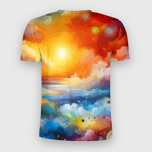 Мужская спорт-футболка Закат солнца - разноцветные облака / 3D-принт – фото 2