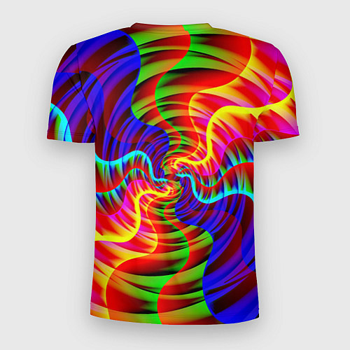 Мужская спорт-футболка Абстрактные волнистые линии / 3D-принт – фото 2