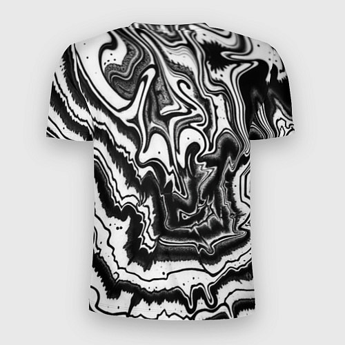 Мужская спорт-футболка Черно-белая абстракция суминагаши / 3D-принт – фото 2