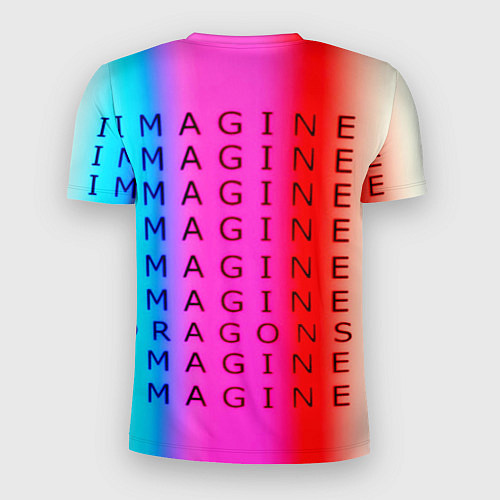 Мужская спорт-футболка Imagine Dragons neon rock / 3D-принт – фото 2