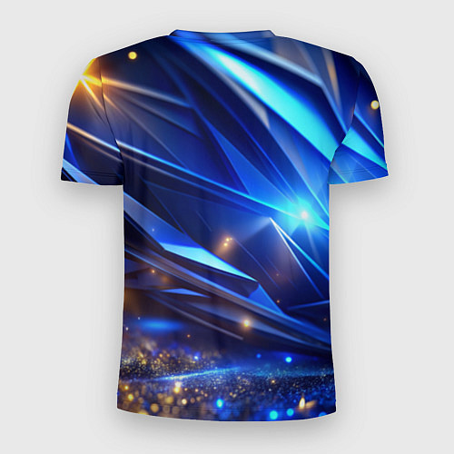 Мужская спорт-футболка Синие плиты и блестки абстракции / 3D-принт – фото 2