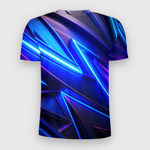 Мужская спорт-футболка Яркие неоновые геометрические линии / 3D-принт – фото 2