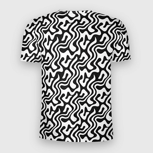 Мужская спорт-футболка Черно-белый узор с абстрактными линиями / 3D-принт – фото 2