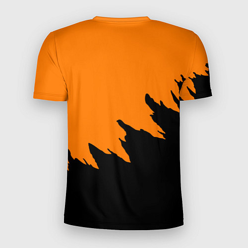 Мужская спорт-футболка Half life чёрно оранжевый / 3D-принт – фото 2