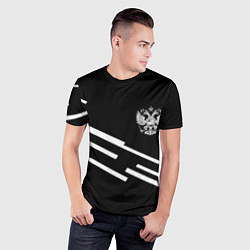 Футболка спортивная мужская Россия геометрия спорт, цвет: 3D-принт — фото 2