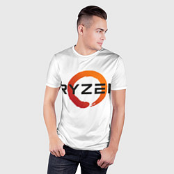 Футболка спортивная мужская AMD ryzen logo white, цвет: 3D-принт — фото 2