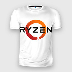 Мужская спорт-футболка AMD ryzen logo white