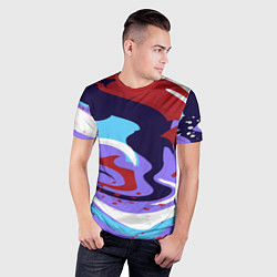 Футболка спортивная мужская Клякса абстракция, цвет: 3D-принт — фото 2
