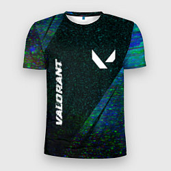 Футболка спортивная мужская Valorant glitch blue cybersport, цвет: 3D-принт