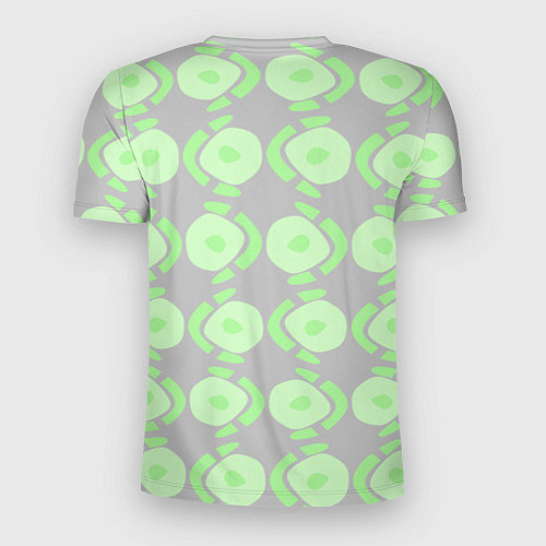 Мужская спорт-футболка Абстрактные зеленые фигуры на сером / 3D-принт – фото 2