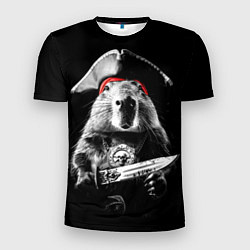 Мужская спорт-футболка Капибара с пиратским ножом