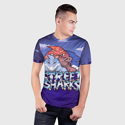 Футболка спортивная мужская Street sharks - Городские Уличные Акулы, цвет: 3D-принт — фото 2