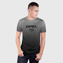 Футболка спортивная мужская Opel тёмно-серый градиент, цвет: 3D-принт — фото 2