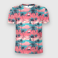 Футболка спортивная мужская Летний закат на море паттерн-текстура, цвет: 3D-принт