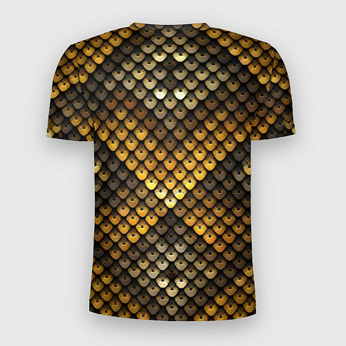Мужская спорт-футболка Кольчуга - металлическая чешуя змеи / 3D-принт – фото 2
