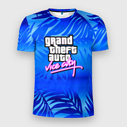 Футболка спортивная мужская GTA vice city тропики, цвет: 3D-принт