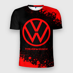 Футболка спортивная мужская Volkswagen - red gradient, цвет: 3D-принт