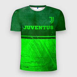Мужская спорт-футболка Juventus - green gradient посередине