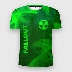 Мужская спорт-футболка Fallout - green gradient вертикально