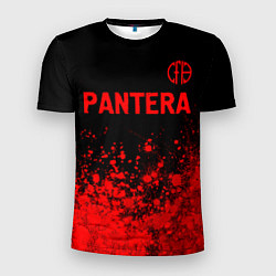 Мужская спорт-футболка Pantera - red gradient посередине