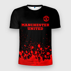 Футболка спортивная мужская Manchester United - red gradient посередине, цвет: 3D-принт