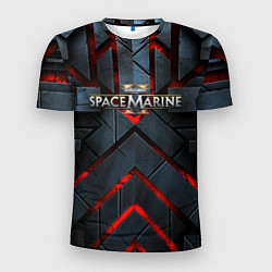 Мужская спорт-футболка Warhammer 40000 space marine 2 лого