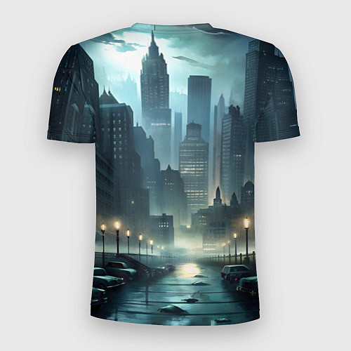 Мужская спорт-футболка Крестный котец в большом городе / 3D-принт – фото 2