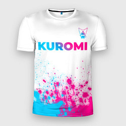 Футболка спортивная мужская Kuromi neon gradient style посередине, цвет: 3D-принт