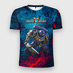 Мужская спорт-футболка Warhammer 40000 space marine 2 ультрамарин
