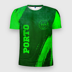 Мужская спорт-футболка Porto - green gradient вертикально