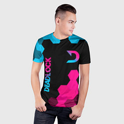 Футболка спортивная мужская Deadlock - neon gradient вертикально, цвет: 3D-принт — фото 2