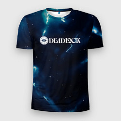 Футболка спортивная мужская Deadlock logo синие молнии, цвет: 3D-принт