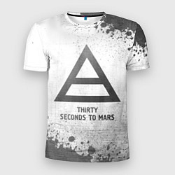 Мужская спорт-футболка Thirty Seconds to Mars - white gradient