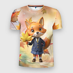 Мужская спорт-футболка Осенняя лисичка в школьной форме