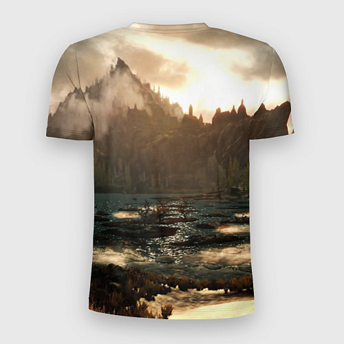 Мужская спорт-футболка Skyrim logo природа / 3D-принт – фото 2