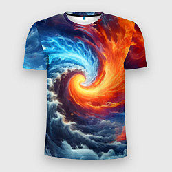 Футболка спортивная мужская Столкновение двух стихий - инь янь, цвет: 3D-принт
